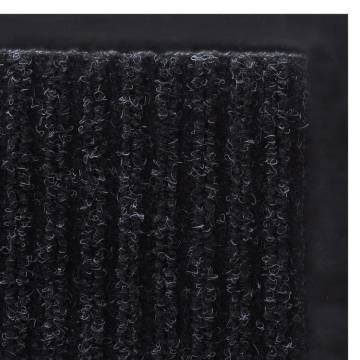 Durable Black PVC Door Mat 90 x 60 cm - Perfect for Home & Office