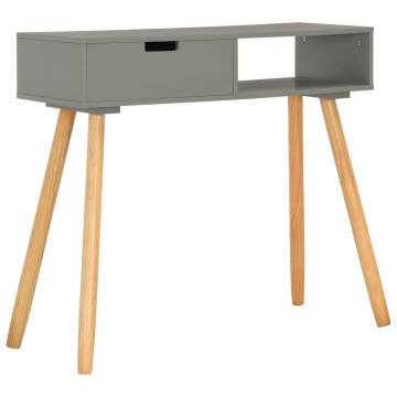 Stylish Grey Console Table - Solid Pinewood 80x30x72 cm