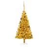 Artificial Pre-lit Christmas Tree with Ball Set Gold 150 cm PET Colour gold Size 150 x 75 cm Quantity in Package 1 Number of Branch Tips 