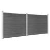 Fence Panel Set WPC 353x146 cm Black - Durable & Stylish Security