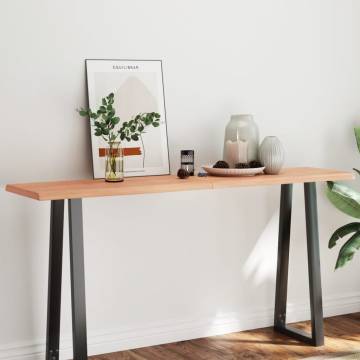 Light Brown Solid Oak Table Top - Live Edge 160x40cm