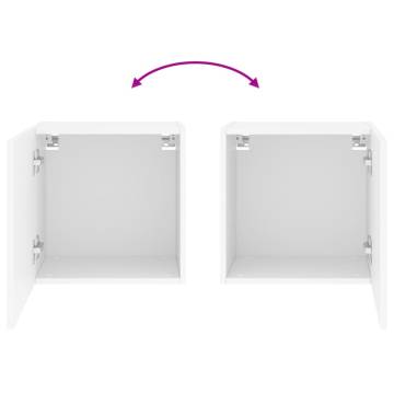 Stylish White TV Wall Cabinets - Set of 2 | Space-Saving Design