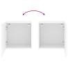 Stylish White TV Wall Cabinets - Set of 2 | Space-Saving Design