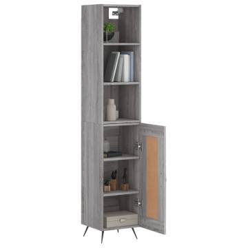 Stylish Highboard Grey Sonoma - 34.5x34x180 cm | HipoMarket