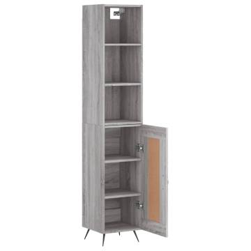 Stylish Highboard Grey Sonoma - 34.5x34x180 cm | HipoMarket