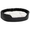 Luxury Dog Bed Black and Beige 90x79 cm Plush & Faux Leather