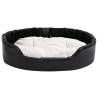 Luxury Dog Bed Black and Beige 90x79 cm Plush & Faux Leather