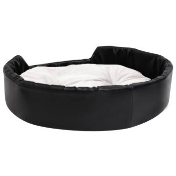 Luxury Dog Bed Black and Beige 90x79 cm Plush & Faux Leather