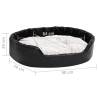 Luxury Dog Bed Black and Beige 90x79 cm Plush & Faux Leather