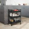 Black Kitchen Trolley - Durable & Stylish Storage Solution