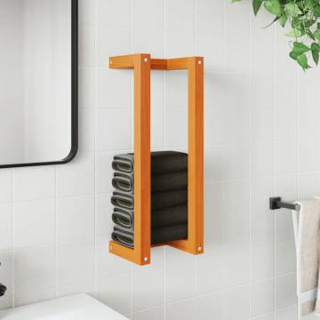 Stylish Wax Brown Towel Rack - Solid Pine Wood | Hipomarket