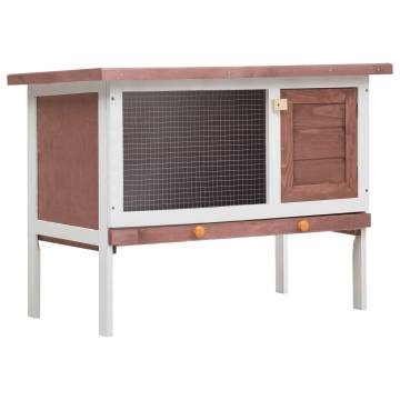 Outdoor Rabbit Hutch - Cozy Brown Wood for Small Animals