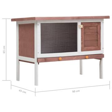 Outdoor Rabbit Hutch - Cozy Brown Wood for Small Animals