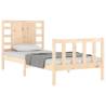 Solid Wood Bed Frame 90x200 cm with Headboard