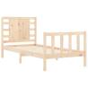 Solid Wood Bed Frame 90x200 cm with Headboard