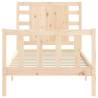 Solid Wood Bed Frame 90x200 cm with Headboard