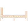 Solid Wood Bed Frame 90x200 cm with Headboard