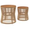 Elegant Garden Side Tables - 2 pcs Beige Poly Rattan