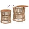 Elegant Garden Side Tables - 2 pcs Beige Poly Rattan