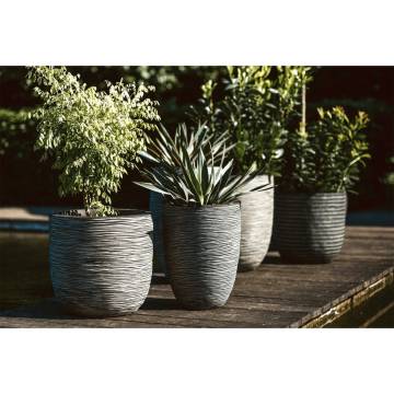 Capi Egg Planter Nature Rib 35x34 cm Anthracite | Hipomarket