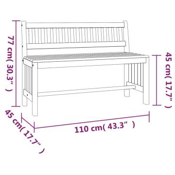 Garden Bench 110 cm Solid Wood Eucalyptus | Hipo Market