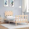 Bed Frame with Headboard 90x200 cm Solid Wood Colour natural Size 90 x 200 cm 