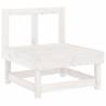 Garden Middle Sofas - 2 pcs White Solid Wood Pine | HipoMarket