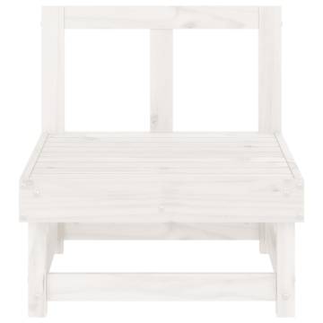 Garden Middle Sofas - 2 pcs White Solid Wood Pine | HipoMarket