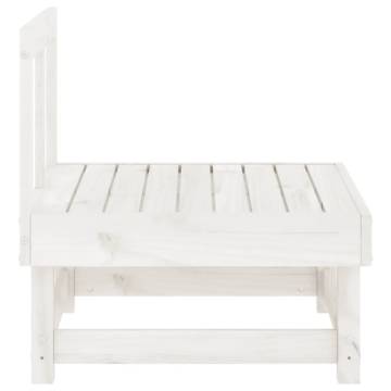 Garden Middle Sofas - 2 pcs White Solid Wood Pine | HipoMarket