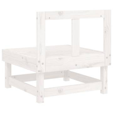 Garden Middle Sofas - 2 pcs White Solid Wood Pine | HipoMarket