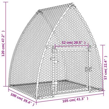 Rabbit Cage Silver 100x105x120 cm - Galvanised Steel