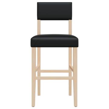 Bar Chairs 2 Pcs - Solid Wood & Faux Leather | Hipo Market