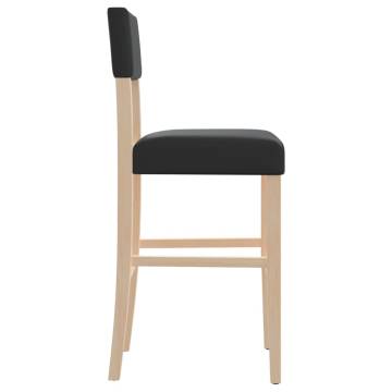 Bar Chairs 2 Pcs - Solid Wood & Faux Leather | Hipo Market