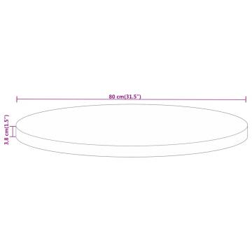 Round Solid Wood Mango Table Top Ø 80x3.8 cm - Hipomarket