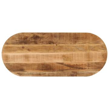 Oval Solid Wood Table Top - 110x40x3.8 cm - Rough Mango