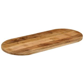 Oval Solid Wood Table Top - 110x40x3.8 cm - Rough Mango