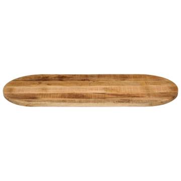 Oval Solid Wood Table Top - 110x40x3.8 cm - Rough Mango