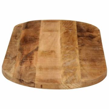 Oval Solid Wood Table Top - 110x40x3.8 cm - Rough Mango