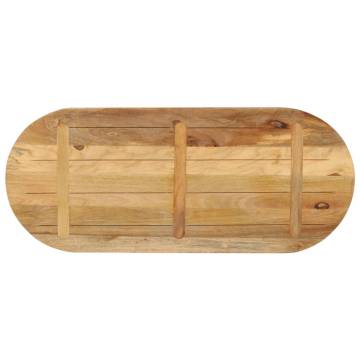 Oval Solid Wood Table Top - 110x40x3.8 cm - Rough Mango