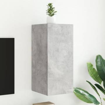 TV Wall Cabinet with LED Lights - Concrete Grey | HipoMarket