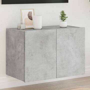 TV Wall Cabinet with LED Lights - Concrete Grey 60x35x41 cm