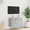 TV Wall Cabinet with LED Lights - Concrete Grey 60x35x41 cm