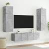 TV Wall Cabinet with LED Lights - Concrete Grey 60x35x41 cm