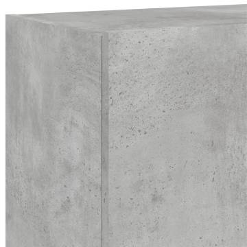 TV Wall Cabinet with LED Lights - Concrete Grey 60x35x41 cm