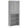 Highboard Grey Sonoma - Stylish Storage Solution (69.5x34x180 cm)