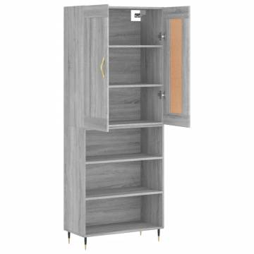 Highboard Grey Sonoma - Stylish Storage Solution (69.5x34x180 cm)