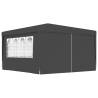 Professional Party Tent with Side Walls 4x4 m Anthracite 90 g/m? Colour anthracite Size 4 x 4 m Quantity in Package 1 