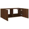 TV Wall Cabinet with LED Lights - Brown Oak 100x35x41 cm