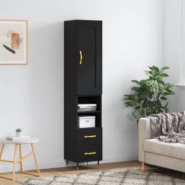 Highboard Black 34.5x34x180 cm - Elegant Storage Solution