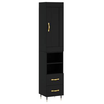 Highboard Black 34.5x34x180 cm - Elegant Storage Solution